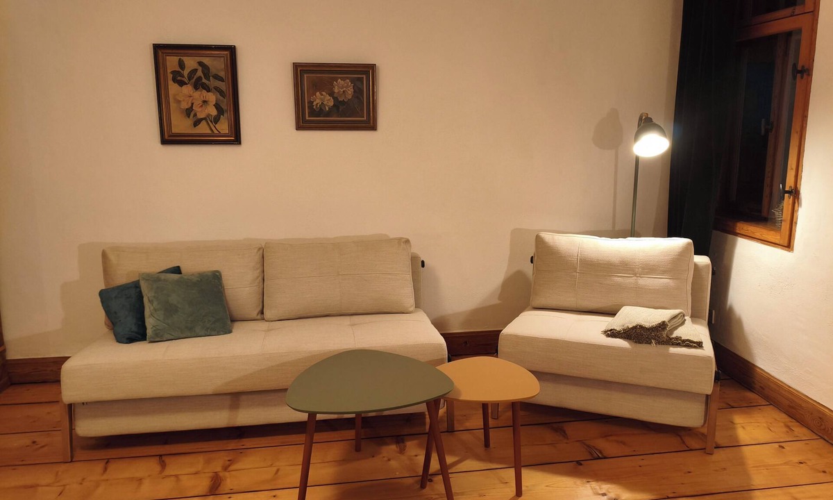 Greiz Apartment | Apartment Künstlerbude 1, 1 bedroom, balcony, garden view, sauna