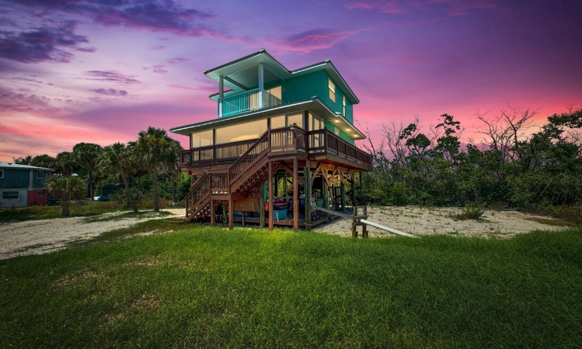 Placida House | Steps from the beach: 2BR home on Little Gasparilla Island with Bay views
