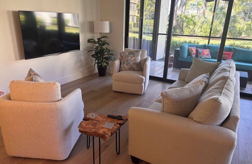 Bonita Bay Condo | Beach access, newly renovated living room and bedrooms, and all new furniture.