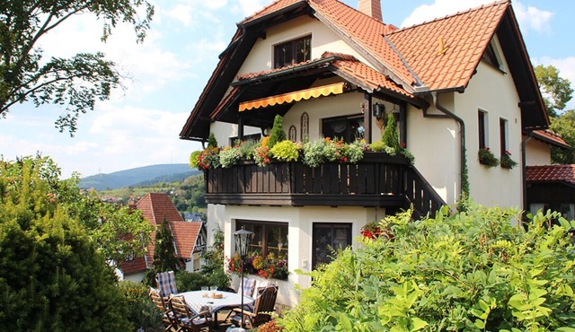 Comfortable apartment with panoramic views of the mountains and the countryside in Frankenblick
