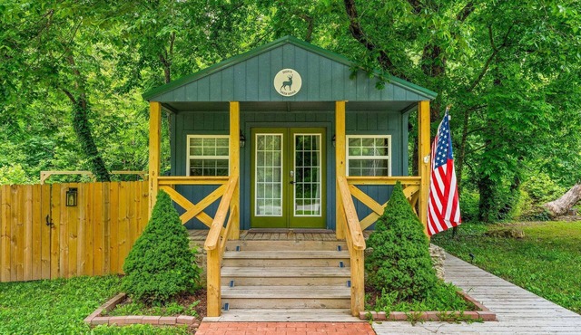 Creekside Cabin W/Pool Access Private Hot Tub Near Thunder Ridge Sleeps 4 in Blue Eye