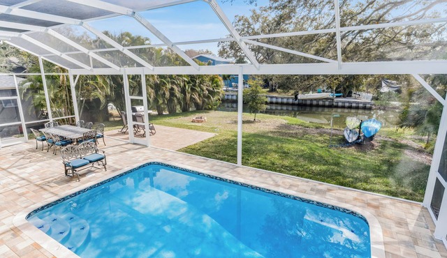 Honeysuckle Waterfront Home | Heated Pool, Creek Views, 3BR Retreat Near Beach in Largo