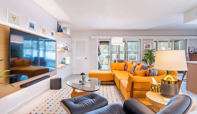 Mid-Century Modern Beach Escape with Coastal Charm