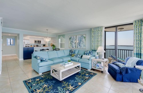Punta Rassa Condo | Pristine Waterfront Residence with Panoramic Water Views - Pool Open!