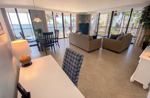 Punta Rassa Condo | Sanibel Harbour Resort 237: Experience the sunsets on this Waterfront wrap around lanai